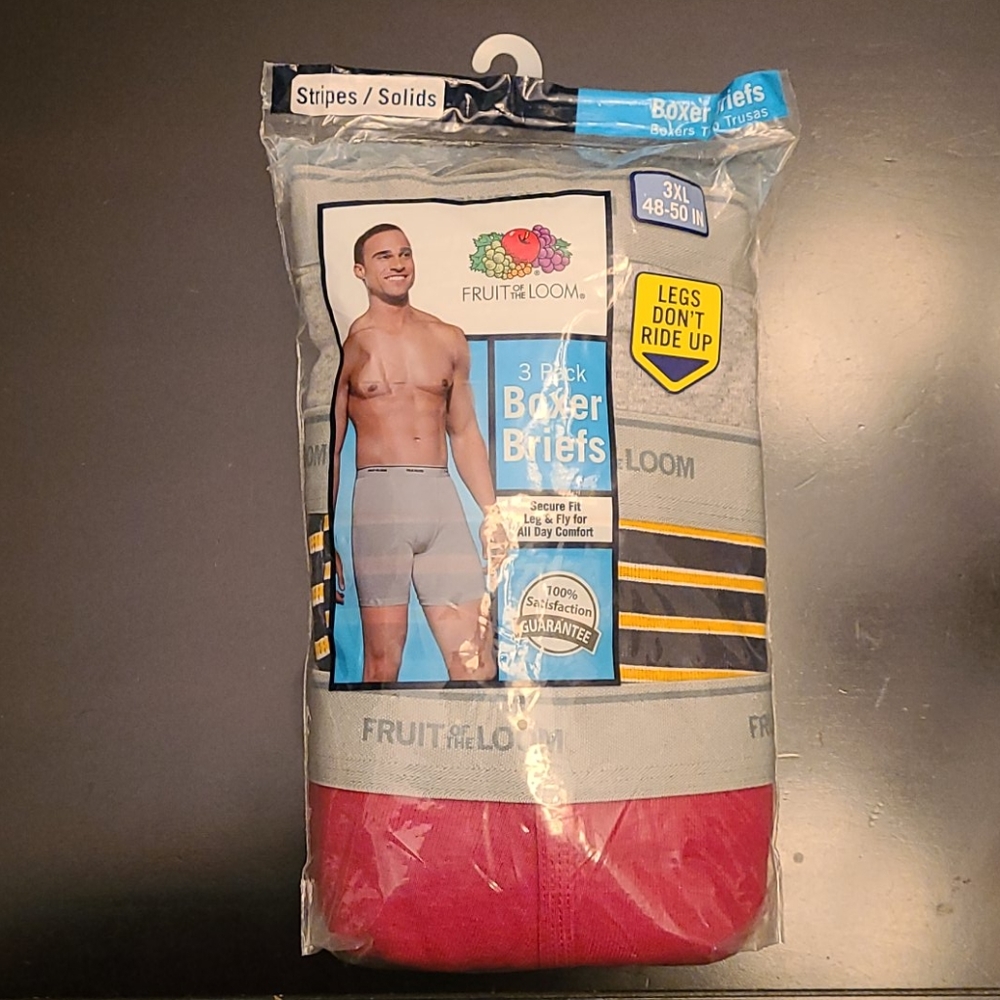 Fruit of the Loom 3 pack Solid/Stripes Boxer Brief